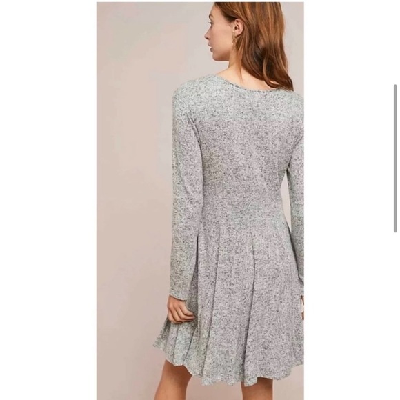 Anthropologie Dolan Neige Brushed Fleece Knit Sweater Dress Gray Long Sleeve XL - Picture 3 of 13